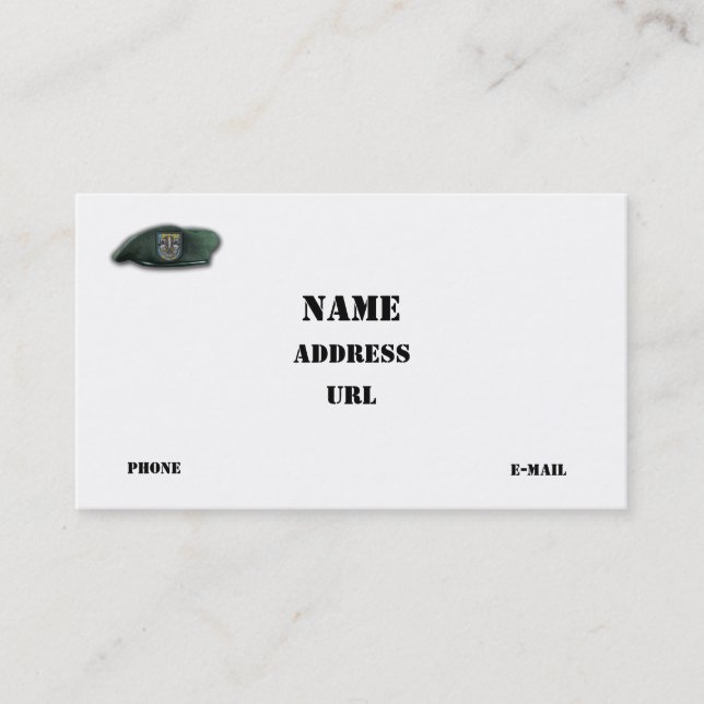 12. Spezialstreitkräfte Gruppe SF SFG Veterans Vet Visitenkarte (Vorderseite)