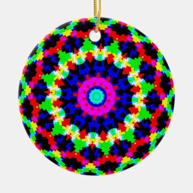 12 - spitze Mandala Keramik Ornament (Vorne)