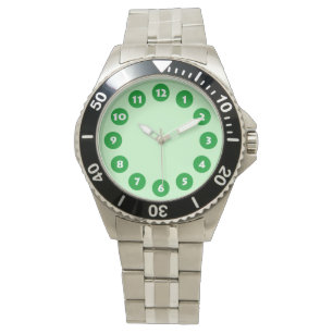 12 Spots - grün mit blasser Minze Armbanduhr
