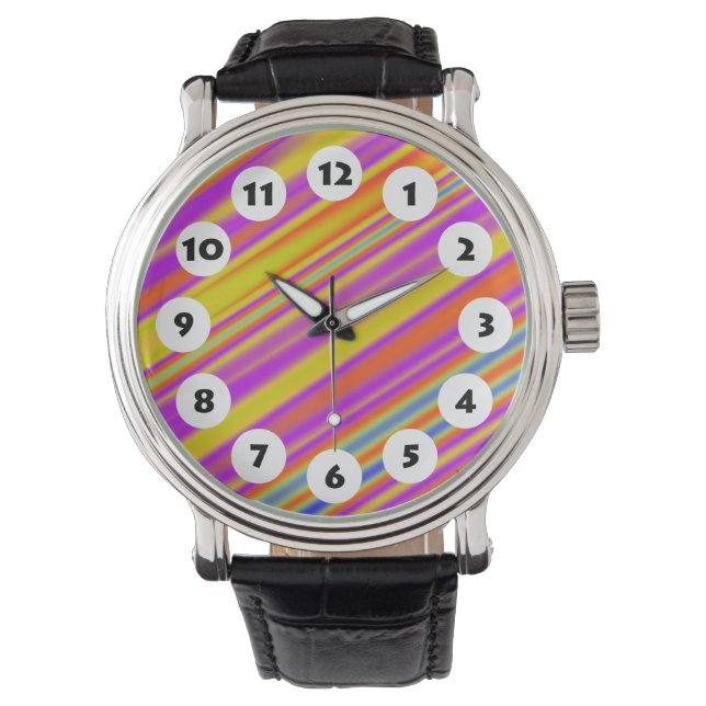 12 Spots - Pinsel mit Farbe Armbanduhr (Vorderseite)
