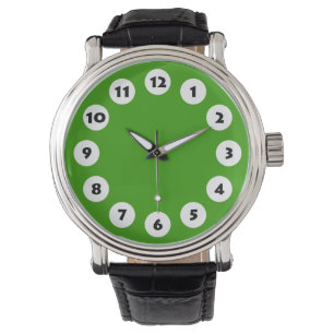 12 Spots - Weiß auf grünem Gras Armbanduhr