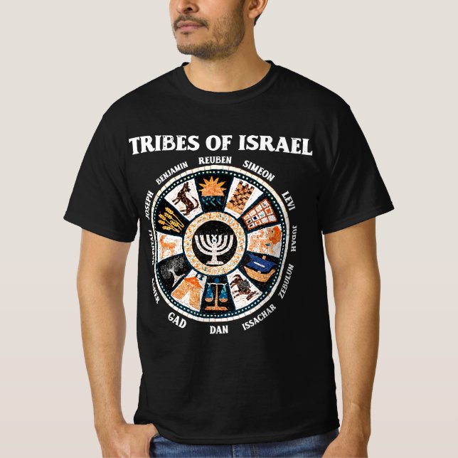 12 Stämme Israels Hebräisch Israelite Judah T-Shirt (Vorderseite)