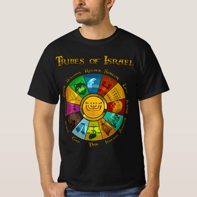 12 Stämme Israels Hebräischer jüdischer Israeliten T-Shirt (Vorderseite)