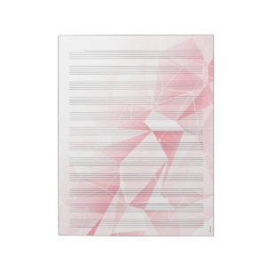 12 Staves Weißes Musikblatt Papier Pink Notepad Notizblock