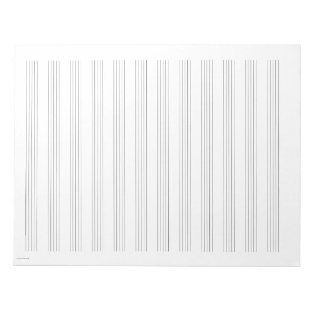 12 Staves White Music Sheet Paper Notepad Notizblock (Vorderseite)
