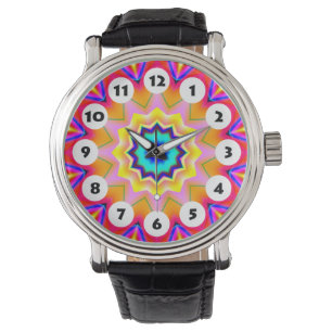 12 Stellen - bunte Mandala 038 Armbanduhr