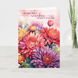 12 Step Encouragement Rainbow Chrysanthemums Karte
