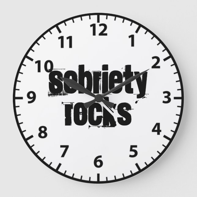 12 Step Erholung Sobriety Slogan Alkoholisches Add Große Wanduhr (Vorderseite)