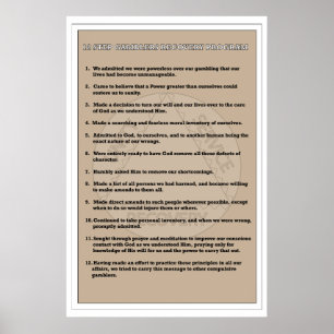 12 Step Gamblers Addictions Erholung Poster