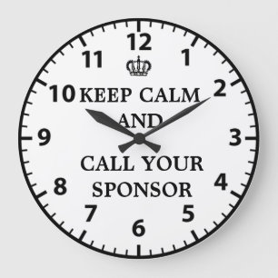 12 Step Recovery Sobriety Call Your Sponsor Clock Große Wanduhr