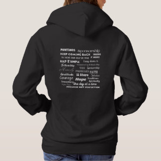 12 Step Recovery Words & Slogans Hoodie