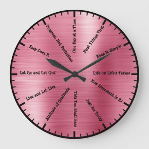 12 Step Sobriety Alcoholics Pink Wall Clock Große Wanduhr