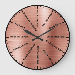 12 Step Sobriety Alcoholics Rose Gold Wall Clock Große Wanduhr