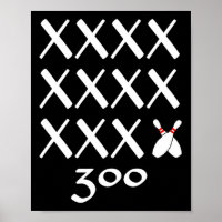 12 Strikes Perfect Bowling Game T Shirt - 300 Bowl