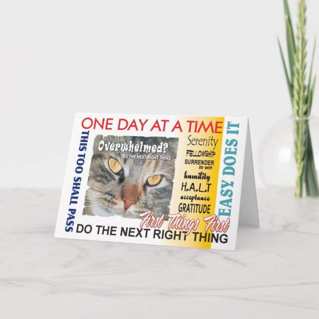 12 Stufen Erholung Slogans Karte (Vorderseite)