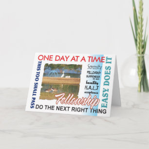 12 Stufen Erholung Slogans Karte