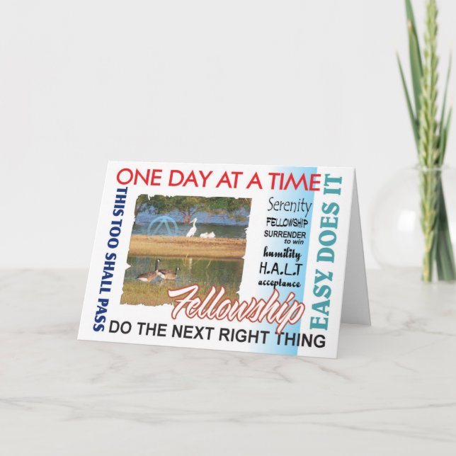 12 Stufen Erholung Slogans Karte (Vorderseite)