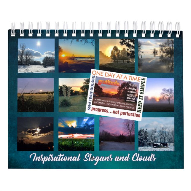 12-Stufen-Erholung-Slogans-Wolken-Kalender 25z Kalender (Titelbild)