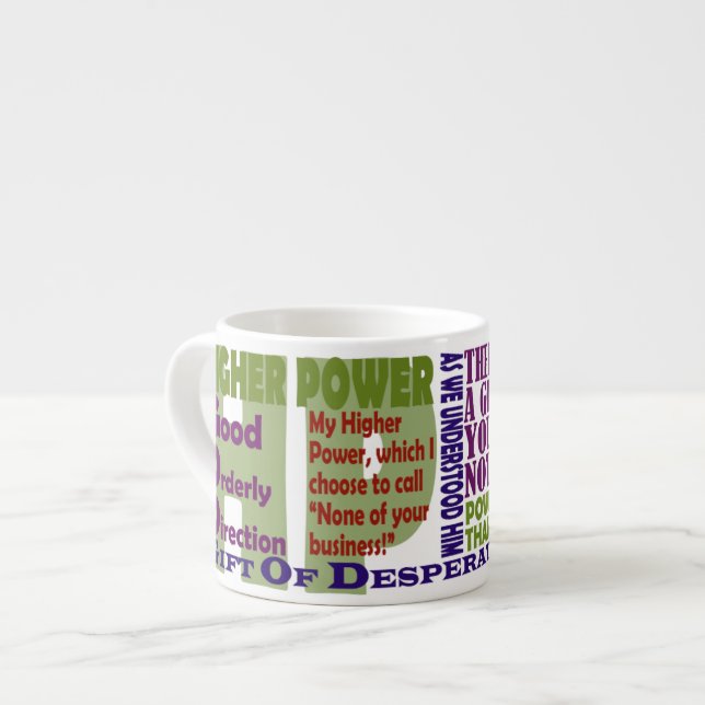 12 Stufen höhere Power-Slogans Espressotasse (Vorderseite Links)
