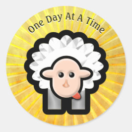 12-Stufen-Lamm im Sonnenschein - Personalisiert Runder Aufkleber