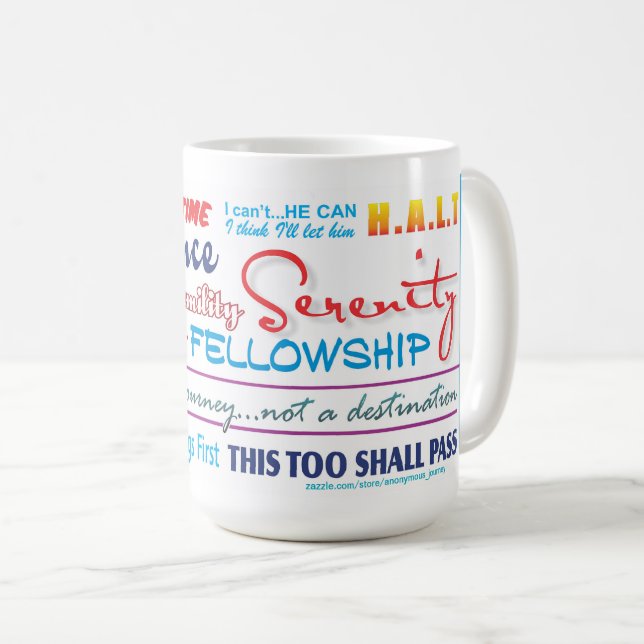 12-Stufen-Slogans Tasse 25z3 (VorderseiteRechts)