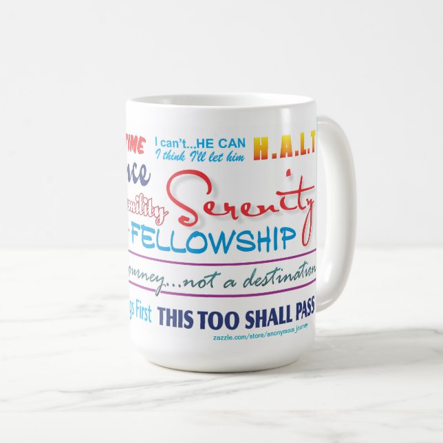 12-Stufen-Slogans Tasse 25zz (VorderseiteRechts)