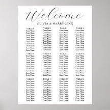 12 Tabelle Elegant Simple Wedding Seating Chart