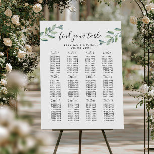 12 Tabelle Große Hochzeitgastsitzkarte Poster