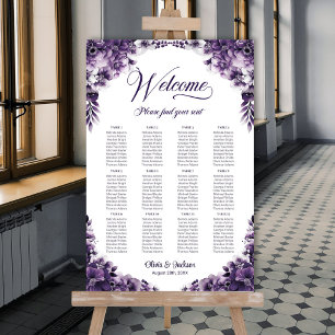 12 Tabelle Lila Blumenzwiebelkarte Poster