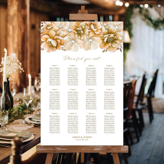 12 Tabelle Orangefarbene Hochzeitskarte Poster (Von Creator hochgeladen)