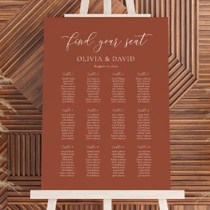 12 Tabelle Terracotta Hochzeitskarte Poster