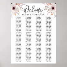 12 Tabelle Wasserfarbenflorale Hochzeitstabelle