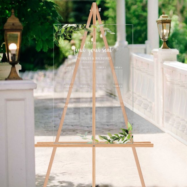 12 Tables Grüne Hochzeitsplanung Acrylschild (Von Creator hochgeladen)