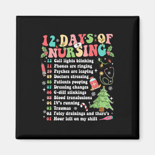 12 Tag der Krankenanstalt Weihnachten Krankenschwe Magnet