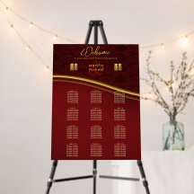 12 TAGCHINESISCHE WEDDING SITZENCHART Rotes Gold