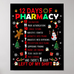 12 Tage Apotheke lustiges Weihnachten Apotheker Poster