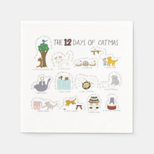 12 Tage Catmas Weihnachten Party Serviette