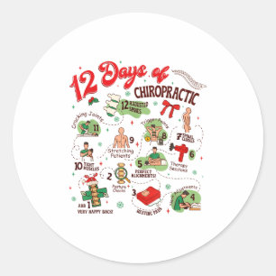 12 Tage Chiropraktik Weihnachten Chiropraktiker Runder Aufkleber