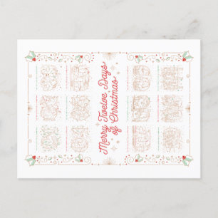 12 TAGE CHRISTMAS / Weihnachts-Postkarte Feiertagspostkarte