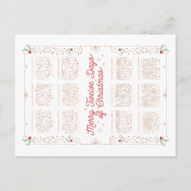 12 TAGE CHRISTMAS / Weihnachts-Postkarte Feiertagspostkarte (Vorderseite)