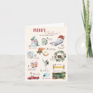 12 Tage Covid   "Quarantäne" Weihnachtsfeiertag  Karte