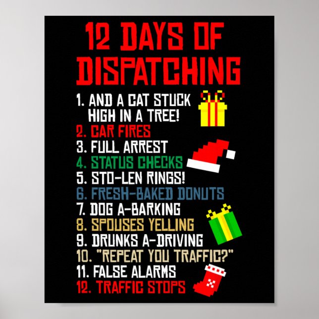 12 Tage der Auslieferung Weihnachts-Pajama-Weihnac Poster (Vorne)