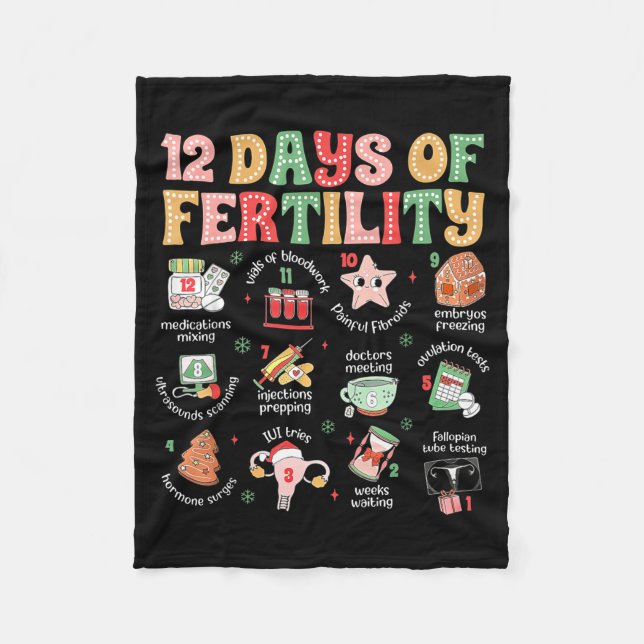 12 Tage der Fruchtbarkeit Ivf Krankenschwester Wei Fleecedecke (Vorderseite)