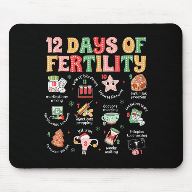 12 Tage der Fruchtbarkeit Ivf Krankenschwester Wei Mousepad (Vorne)