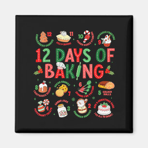 12 Tage des Backens Bäcker Weihnachten Koch Chef B Magnet