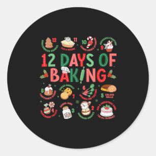 12 Tage des Backens Bäcker Weihnachten Koch Chef B Runder Aufkleber
