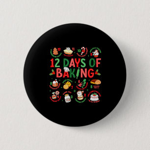 12 Tage des Backens Bäcker Weihnachten Kochen Koch Button