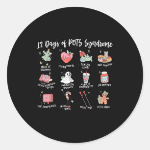 12 Tage des Pots-Syndrom-Weihnachten Dysautonomie Runder Aufkleber