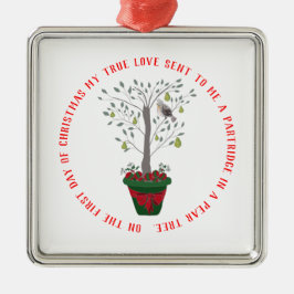 12 Tage des Weihnachtsrebhuhns in einem Ornament Aus Metall