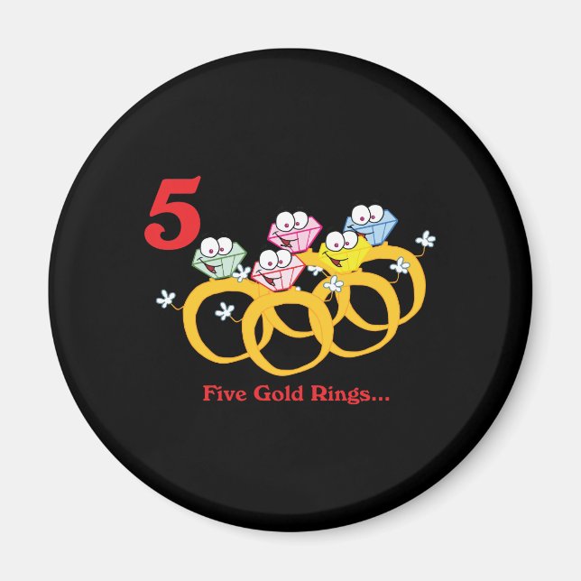 12 Tage fünf Goldringe Magnet (Vorne)
